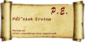 Péntek Ervina névjegykártya